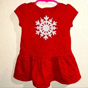 Gymboree Baby Girlls 12-18 months red snowflakee quilted dress